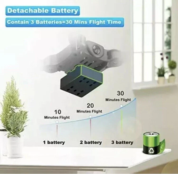 4DRC V2 Mini Drone : RC Foldable Nano Drone Pocked Quadcopter Remote Control - Image 2