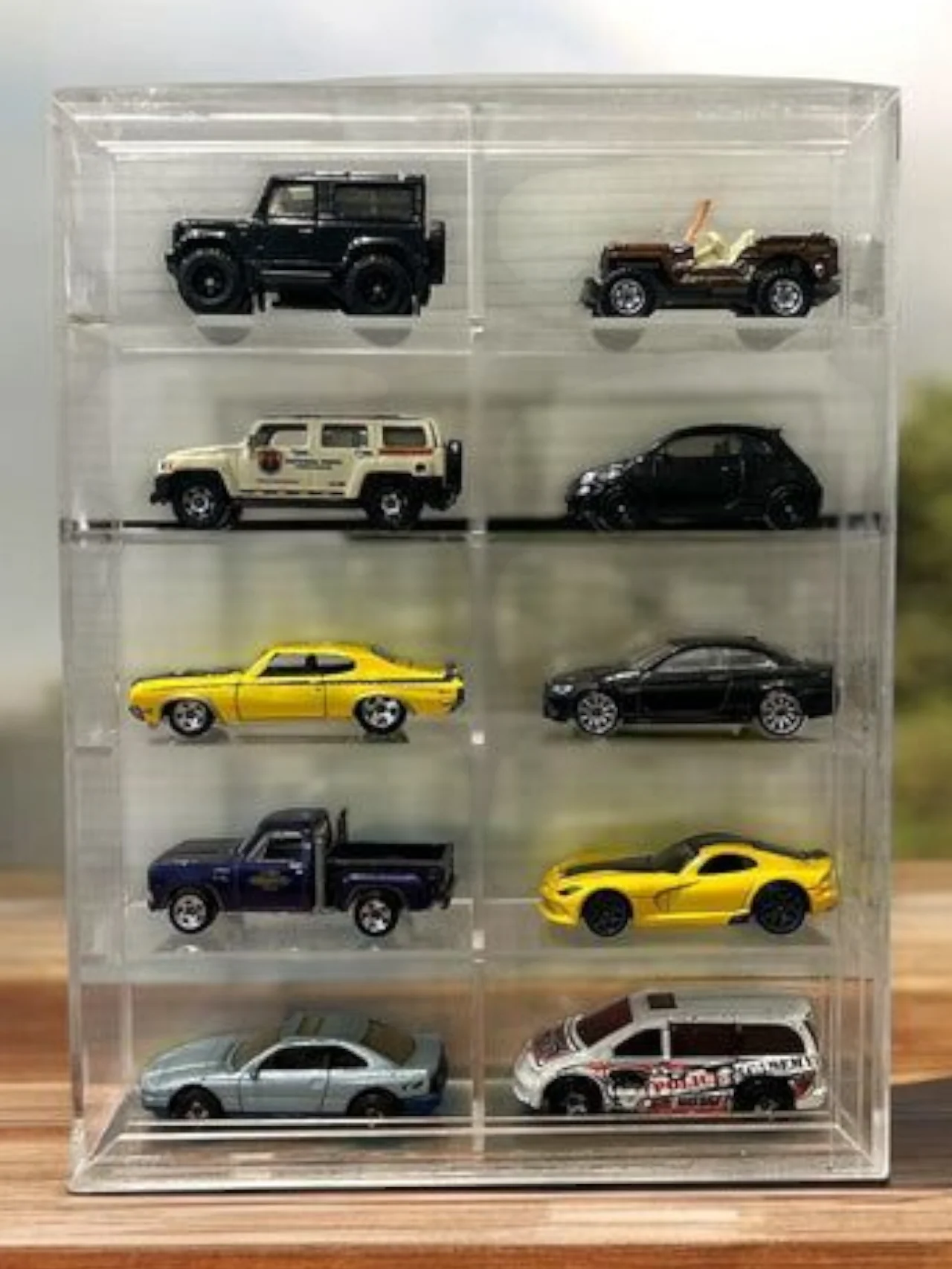 Acrylic Case For Storage holds 10 Cars (Cars not Included)