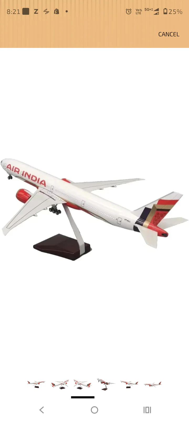 Air India LED Voice Control Airplane Model with Display Stand | 47 cm | Rechargeable LED Aircraft Model scale 1:160 - Image 7