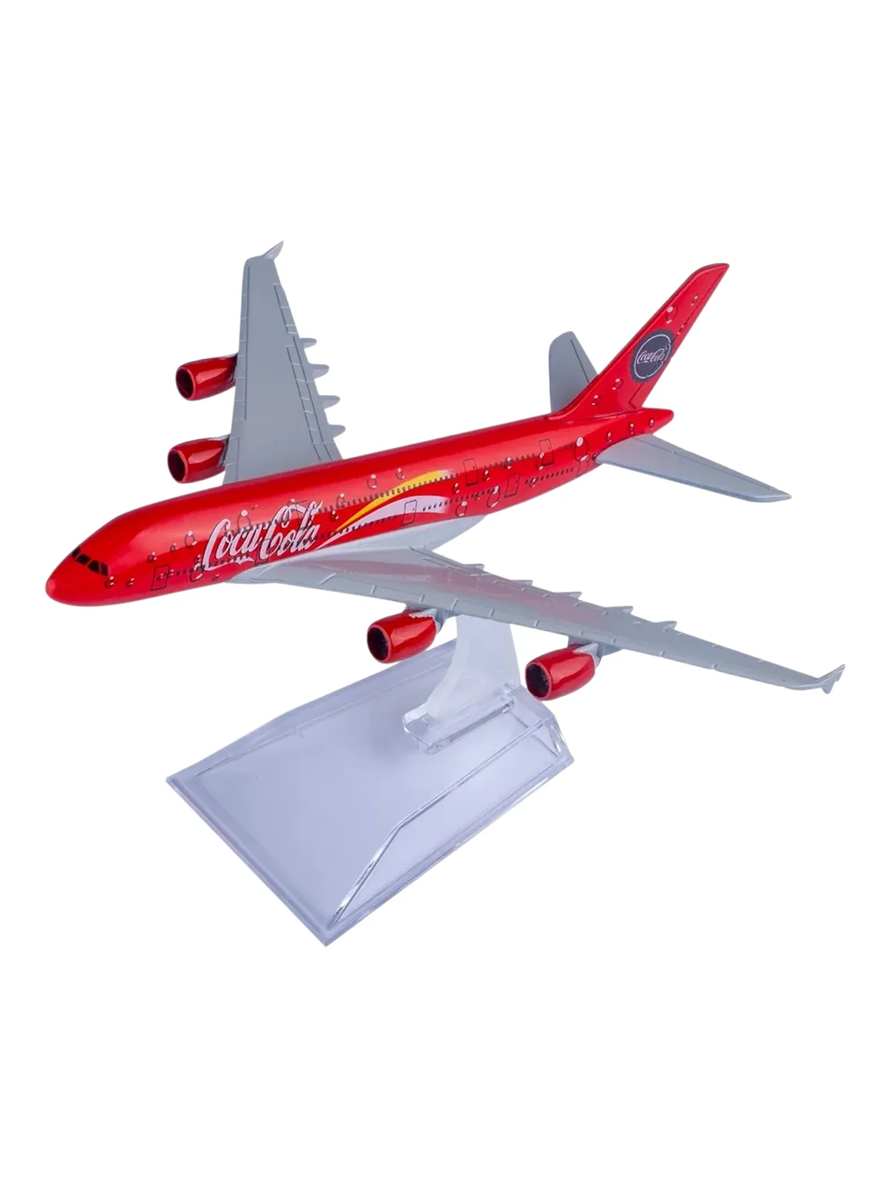 Aircraft Coca-Cola Airbus 380 Airplane Diecast Metal (No.108) Display Stand 16cm Scale - Image 3