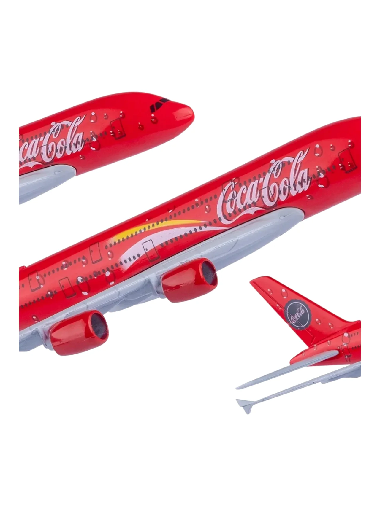 Aircraft Coca-Cola Airbus 380 Airplane Diecast Metal (No.108) Display Stand 16cm Scale - Image 4