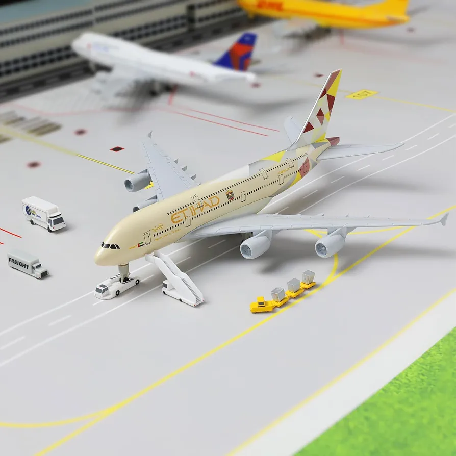 Aircraft 'Etihad Form Abu Dhabi A6-ATA Airbus Airplane Diecast Metal Display Stand With Landing Wheels 20cm Scale (No.303) - Image 4