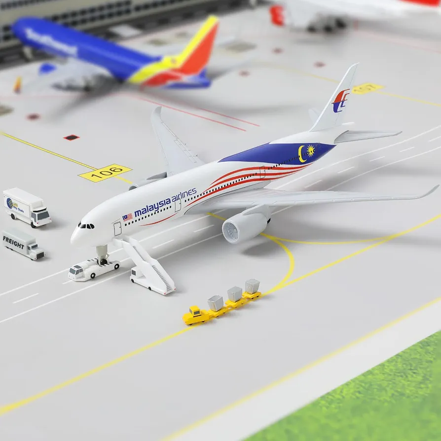 Aircraft Malaysia Airlines Airbus Display Stand With Landing Wheels Diecast Model 20cm Scale (No. 325)Airplane - Image 6