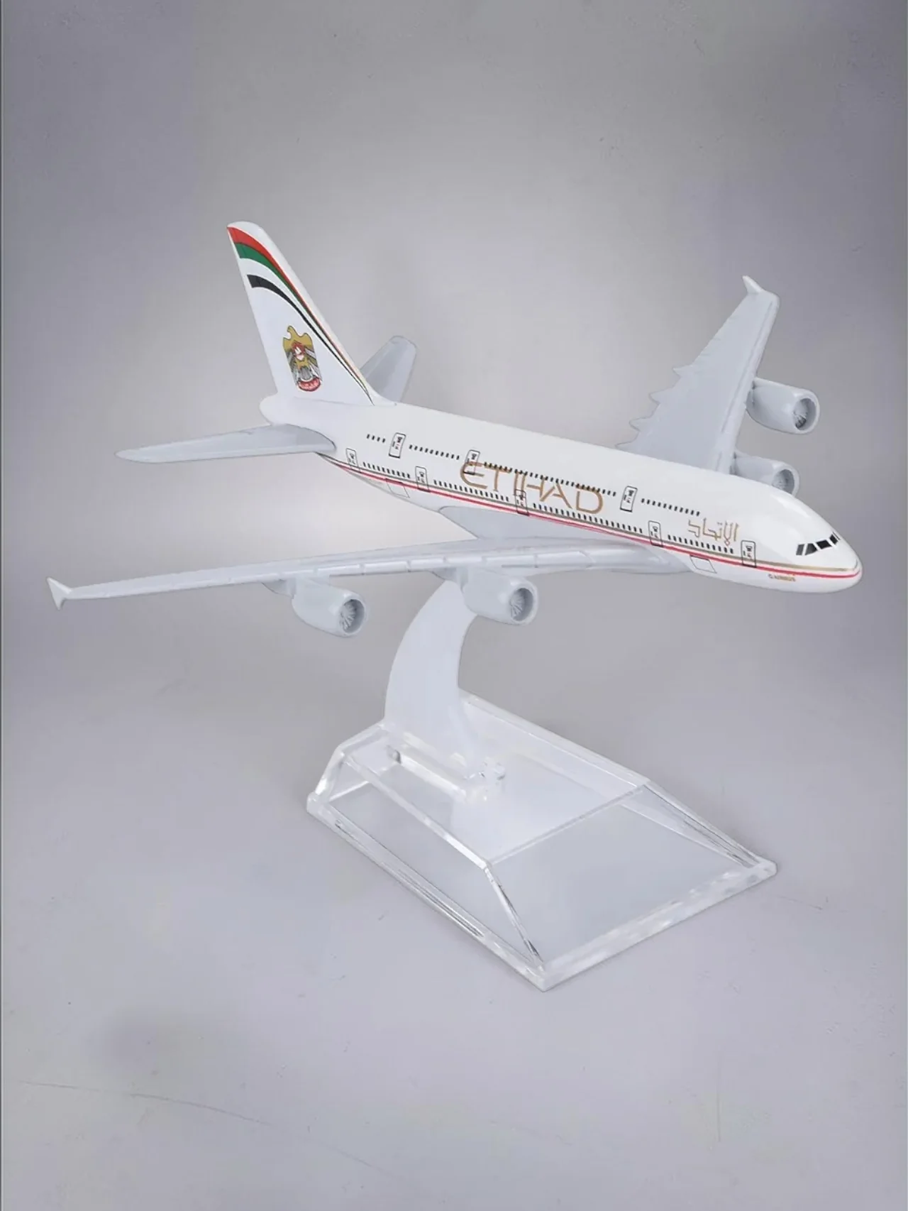 Aircraft Model Airbus ETIHAD Airlines A380 Model - 16cm Airplane Durable Construction (Code-102A) - Image 2