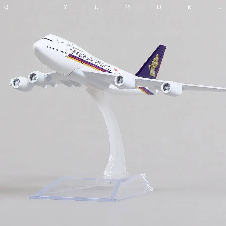 Aircraft Model Singapore Metal Airplane Model Kit Boeing 747 Diecast Aircraft Model 16cm (Code 131) - Image 4