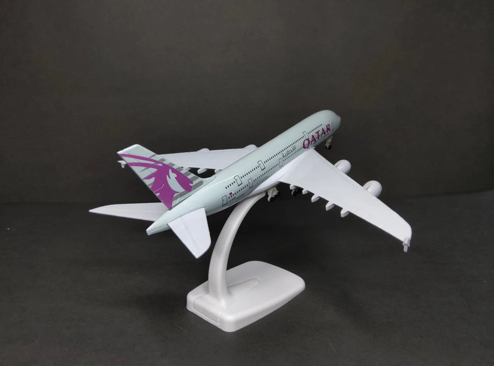 Aircraft 'Qatar Airways Airways  A380-800 A7-ABP 20cm' Scale Airplane Diecast Metal With Display Stand And Landing Wheels ( No.308) - Image 6