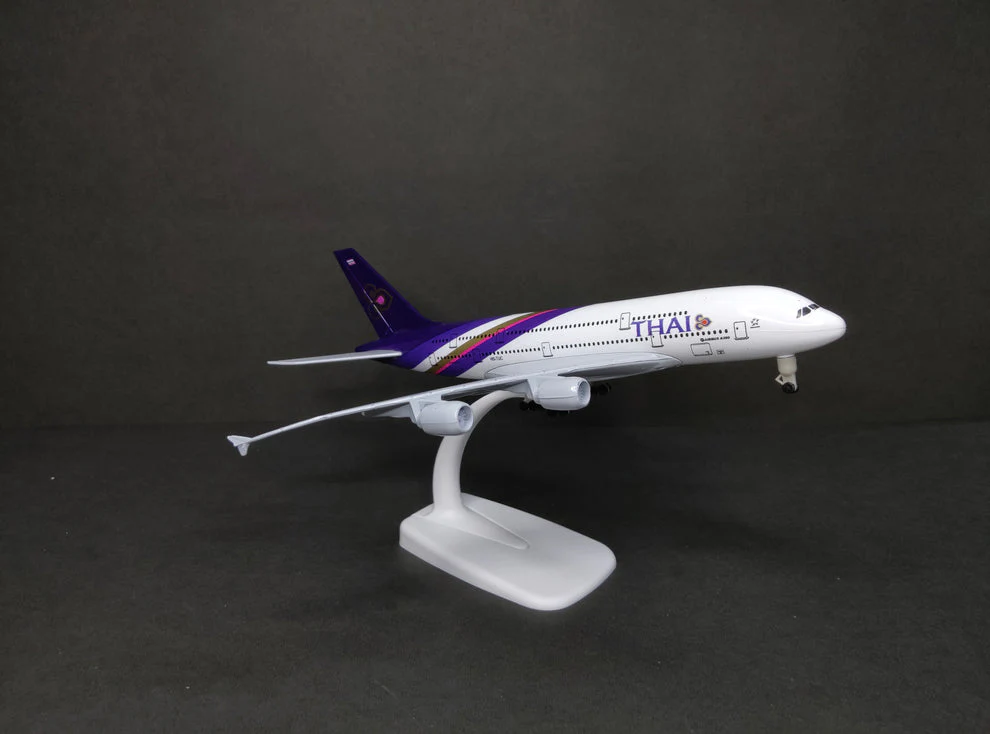 Aircraft 'Thai Airways Airbus A380-800 HS-TUC Diecast Airplane (No.302) 20cm' Scale Display Stand With Landing Wheels - Image 4