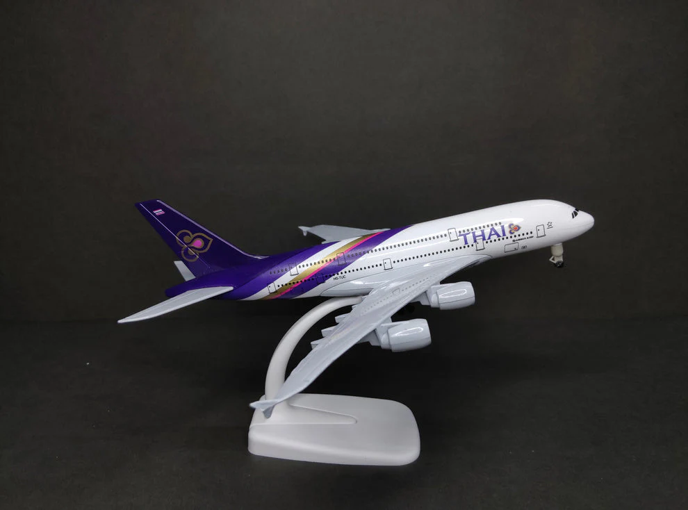 Aircraft 'Thai Airways Airbus A380-800 HS-TUC Diecast Airplane (No.302) 20cm' Scale Display Stand With Landing Wheels - Image 7