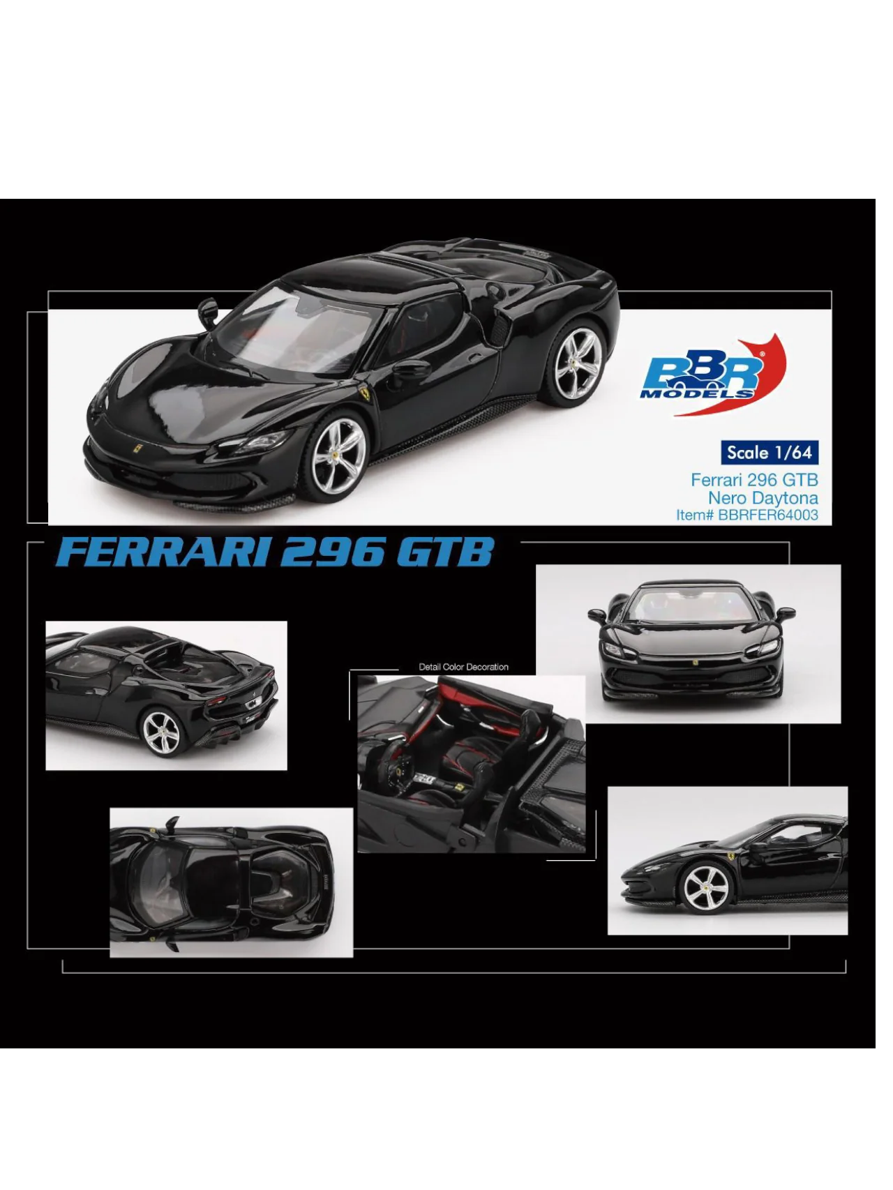 Mini gt BBR Models Ferrari 296 GTB 1:64 Scale - Image 4
