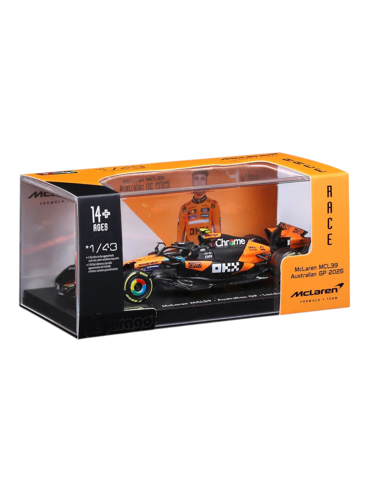 Bburago 2025 Formula 1 ( f1 ) No.4 mclaren mcl39 Australian gp lando Norris 1:43 Scale 18- 38248N