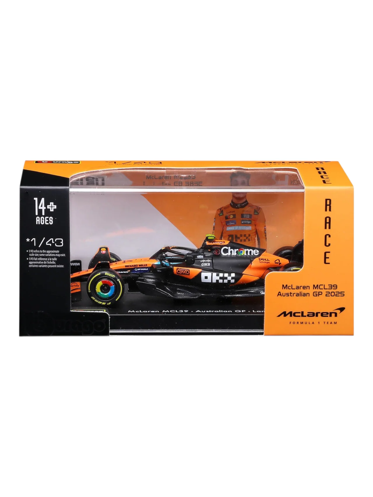 Bburago 2025 Formula 1 ( f1 ) No.4 mclaren mcl39 Australian gp lando Norris 1:43 Scale 18- 38248N - Image 4