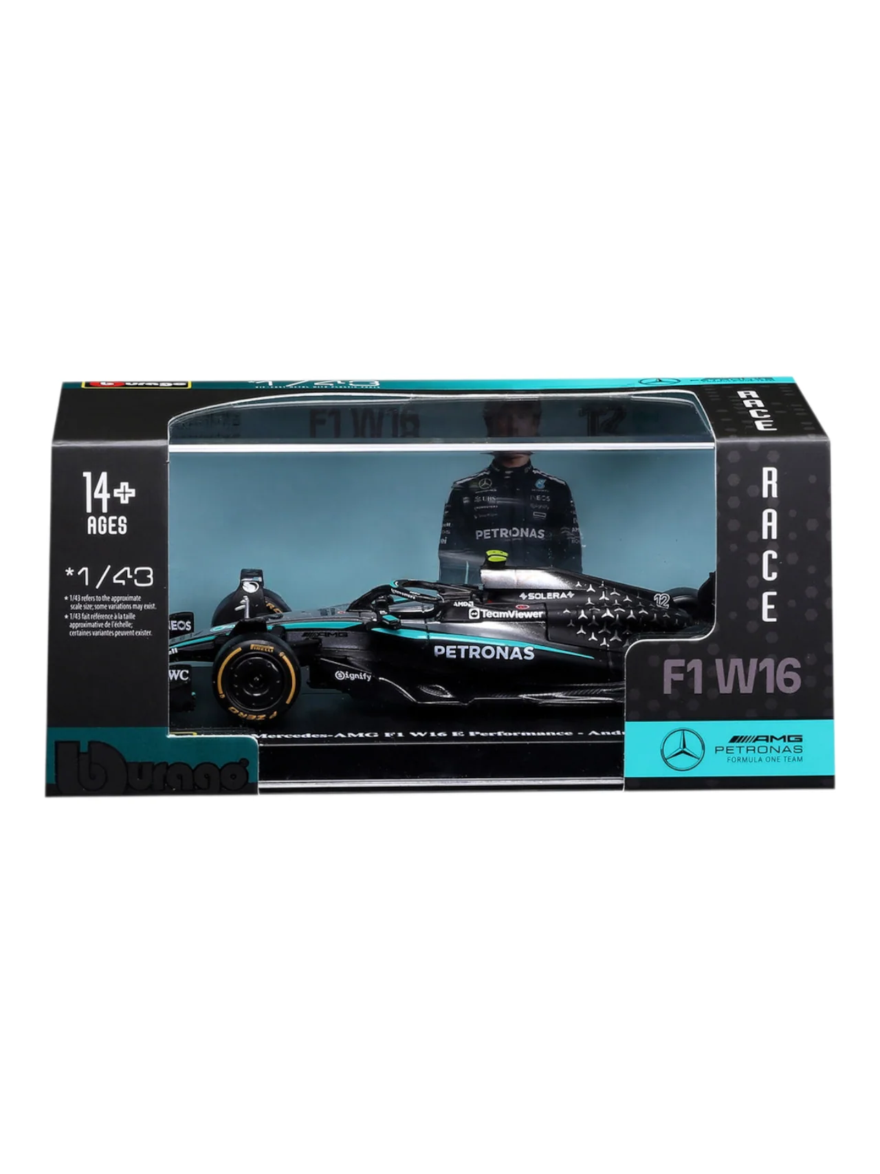 Bburago 2025 formula 1 ( f1 ) No.12 Mercedes amg f1 w16 E Performance andrea kimi Antonelli 1:43 Scale #18-38237A