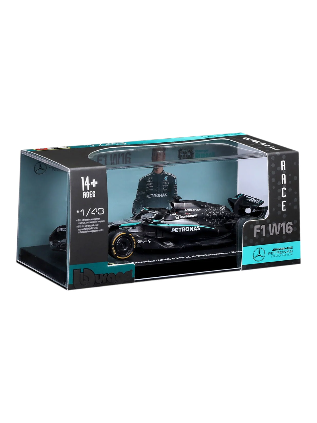 Bburago 2025 Formula 1 ( f1 ) Mercedes-AMG F1 W16 E Performance George Russell 1: 43 Scale #18-38237R - Image 3