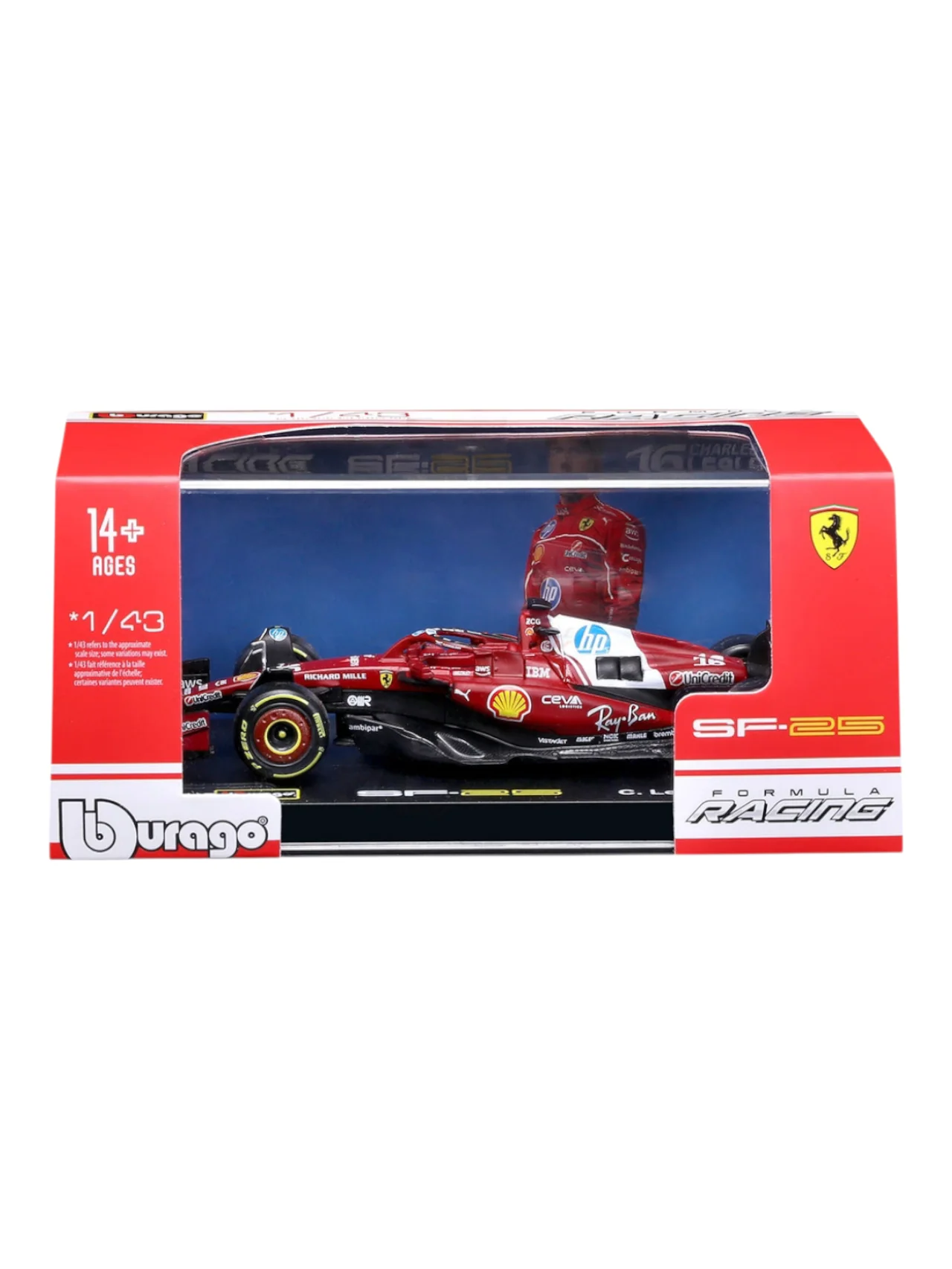 Bburago 2025 formula 1 ( f1 ) sf 25 c.leclerc 1:43 Scale(No.16) #18-36853l - Image 3