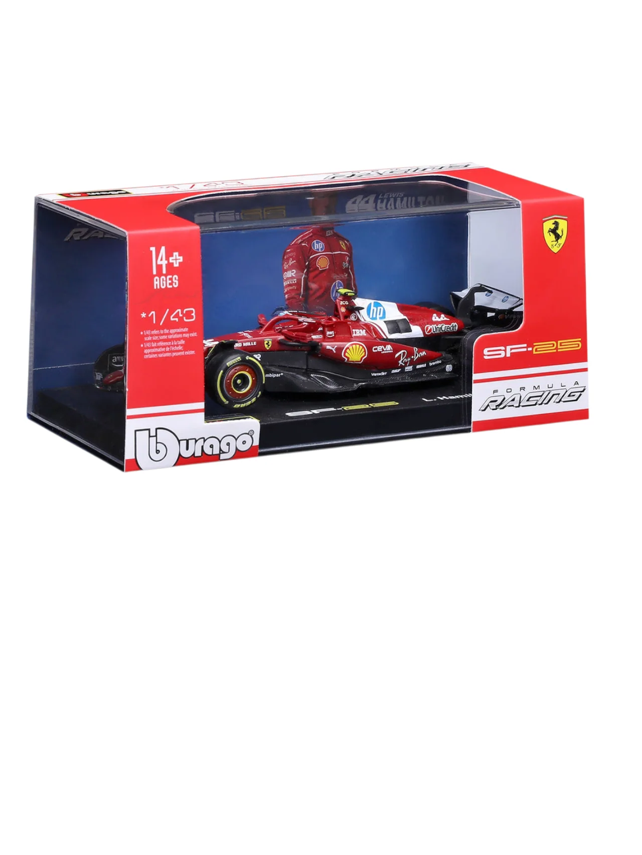 Bburago 2025 formula 1 ( f1 ) sf 25 l Hamilton (NO.44) 1:43 Scale #18-36853H - Image 3