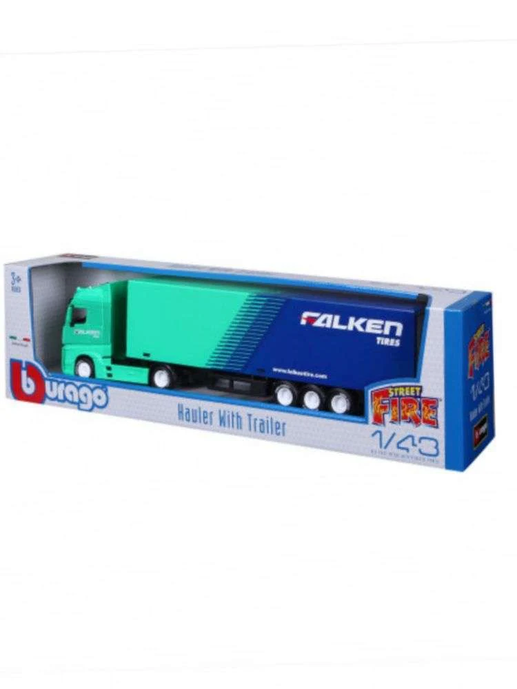 BBURAGO BU31460T MERCEDES ACTROS GIGASPACE HAULER WITH TRAILER FALKEN TIRES 1:43 Modellino - Image 2