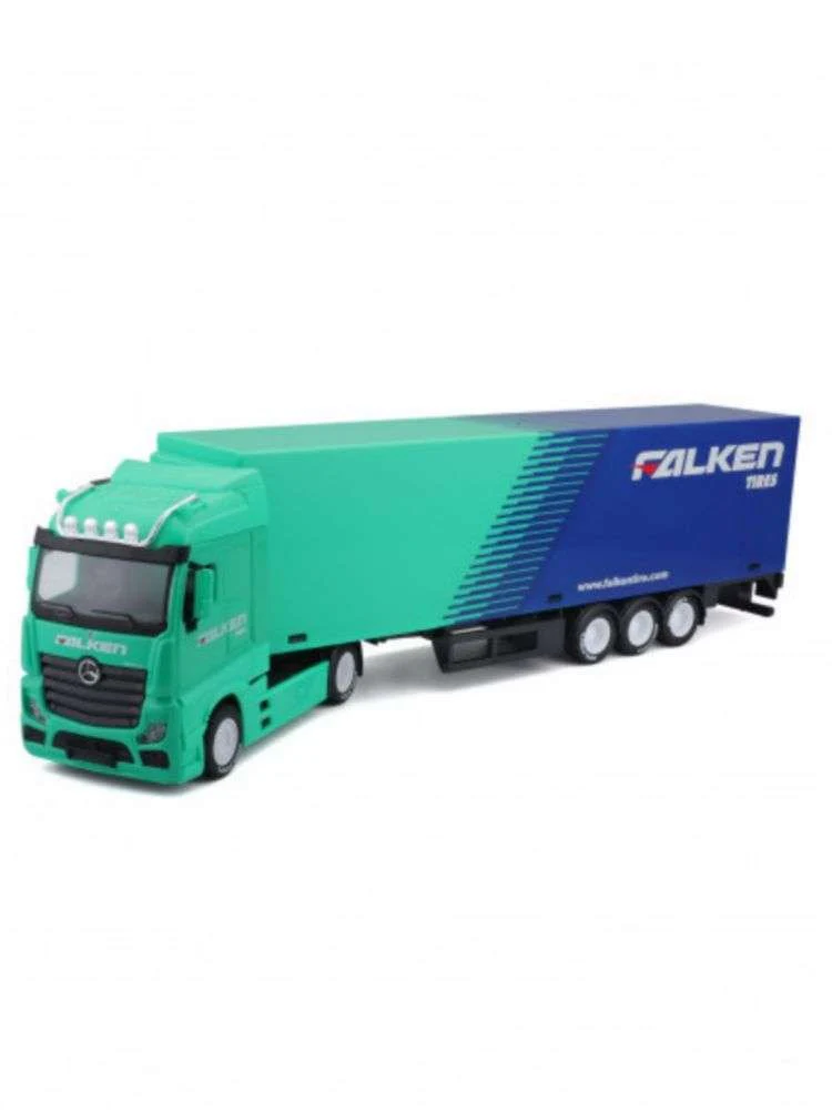 BBURAGO BU31460T MERCEDES ACTROS GIGASPACE HAULER WITH TRAILER FALKEN TIRES 1:43 Modellino - Image 4