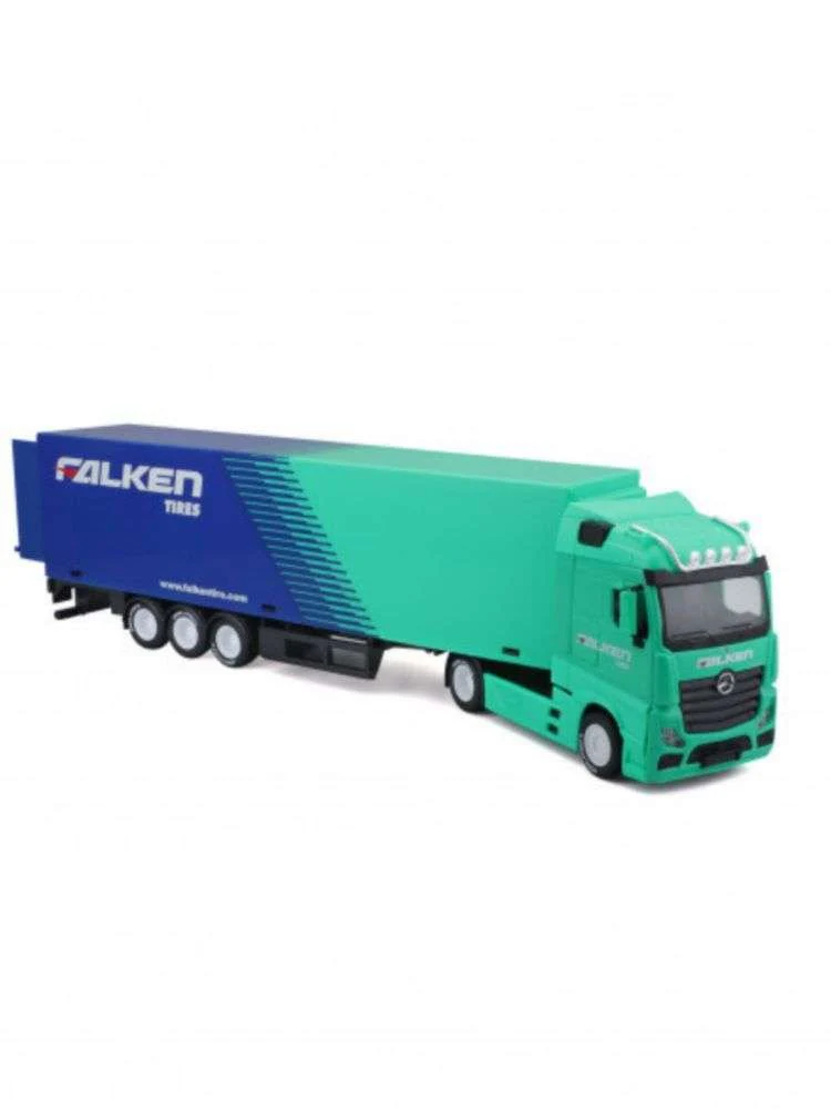 BBURAGO BU31460T MERCEDES ACTROS GIGASPACE HAULER WITH TRAILER FALKEN TIRES 1:43 Modellino - Image 5