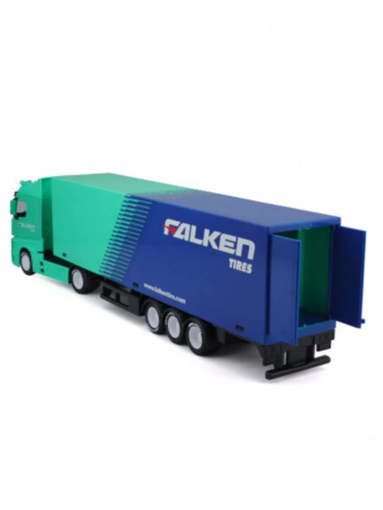 BBURAGO BU31460T MERCEDES ACTROS GIGASPACE HAULER WITH TRAILER FALKEN TIRES 1:43 Modellino - Image 6
