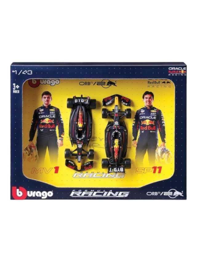 Bburago Formula 1 (F1) Red Bull Racing RB20 2024 Verstappen/Perez Twin Pack frame 1:43 Model 38099