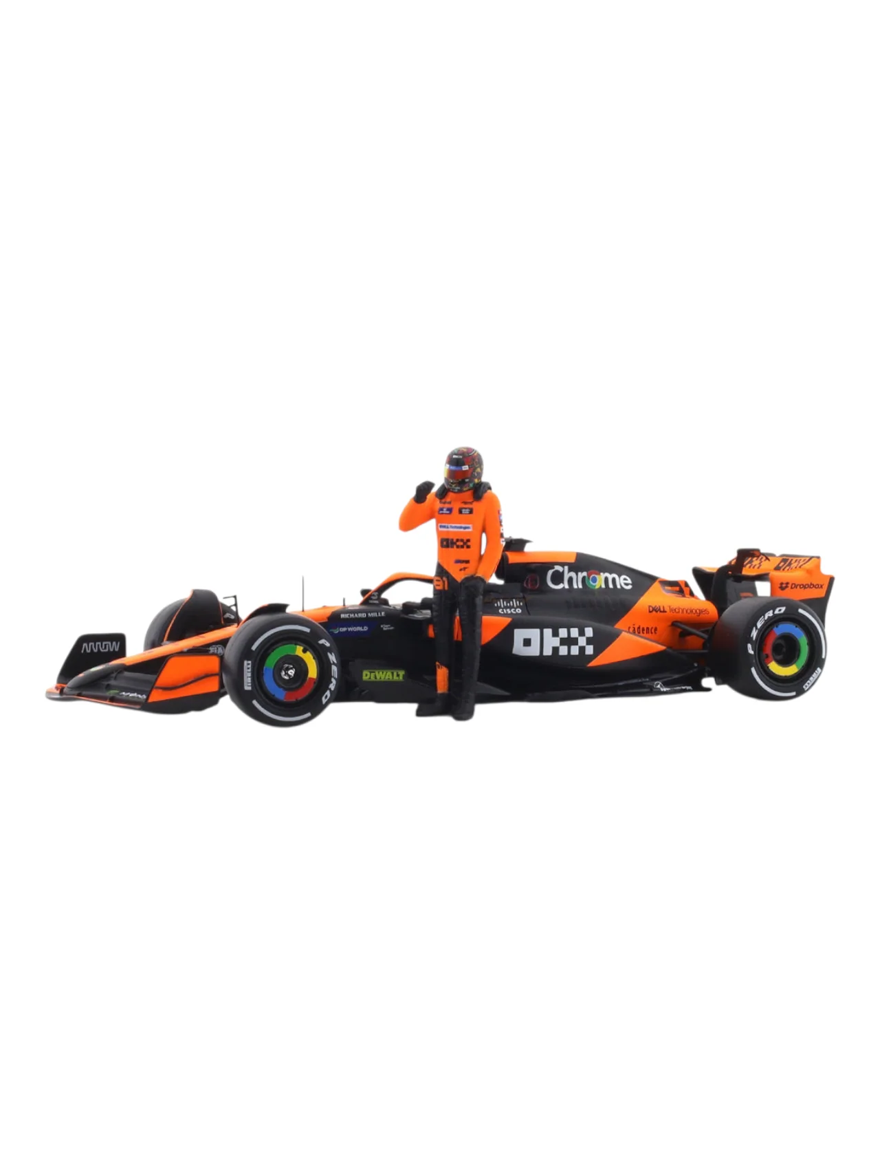 Bburago Formula 1 (F1) 2024 Mclaren MCL38 Miami Grand Prix Driver No-81 Oscar Piastri 1:24 Scale (With Figure) - Image 2