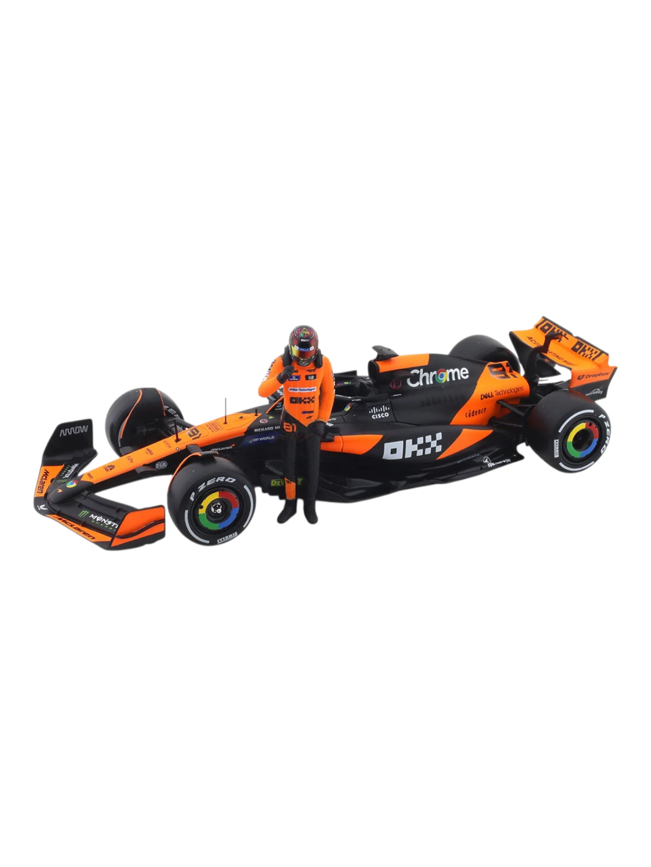 Bburago Formula 1 (F1) 2024 Mclaren MCL38 Miami Grand Prix Driver No-81 Oscar Piastri 1:24 Scale (With Figure) - Image 8
