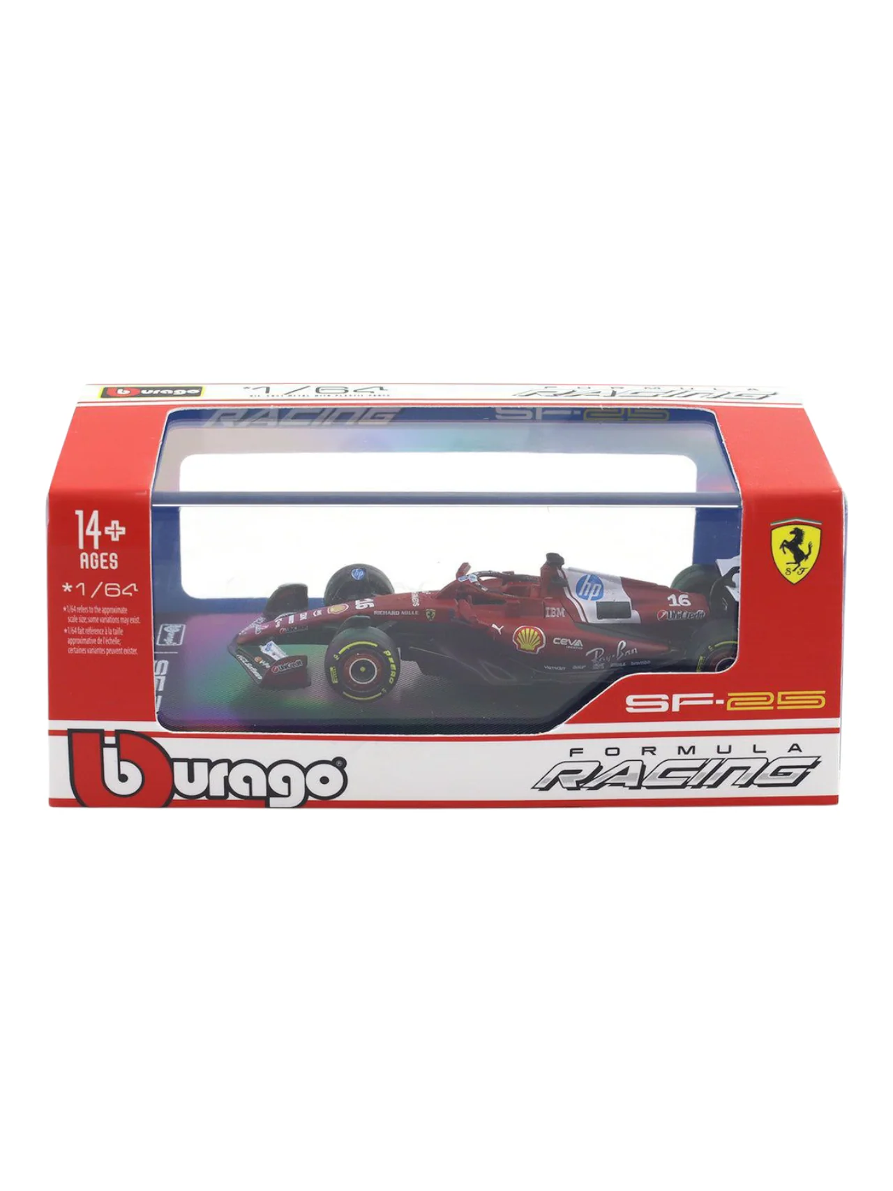 Bburago Formula 1 (F1) 2025 Ferrari SF-25 Charles Leclerc No-16 1:64 Scale - Image 2