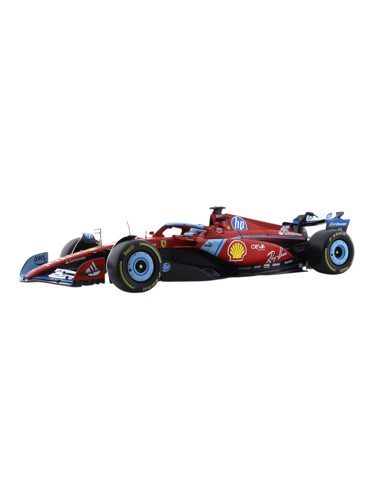 Bburago Formula 1 (F1) Ferrari Miami GP SF-24 16 No Charles Leclerc 1:18 Scale Diecast - Image 11