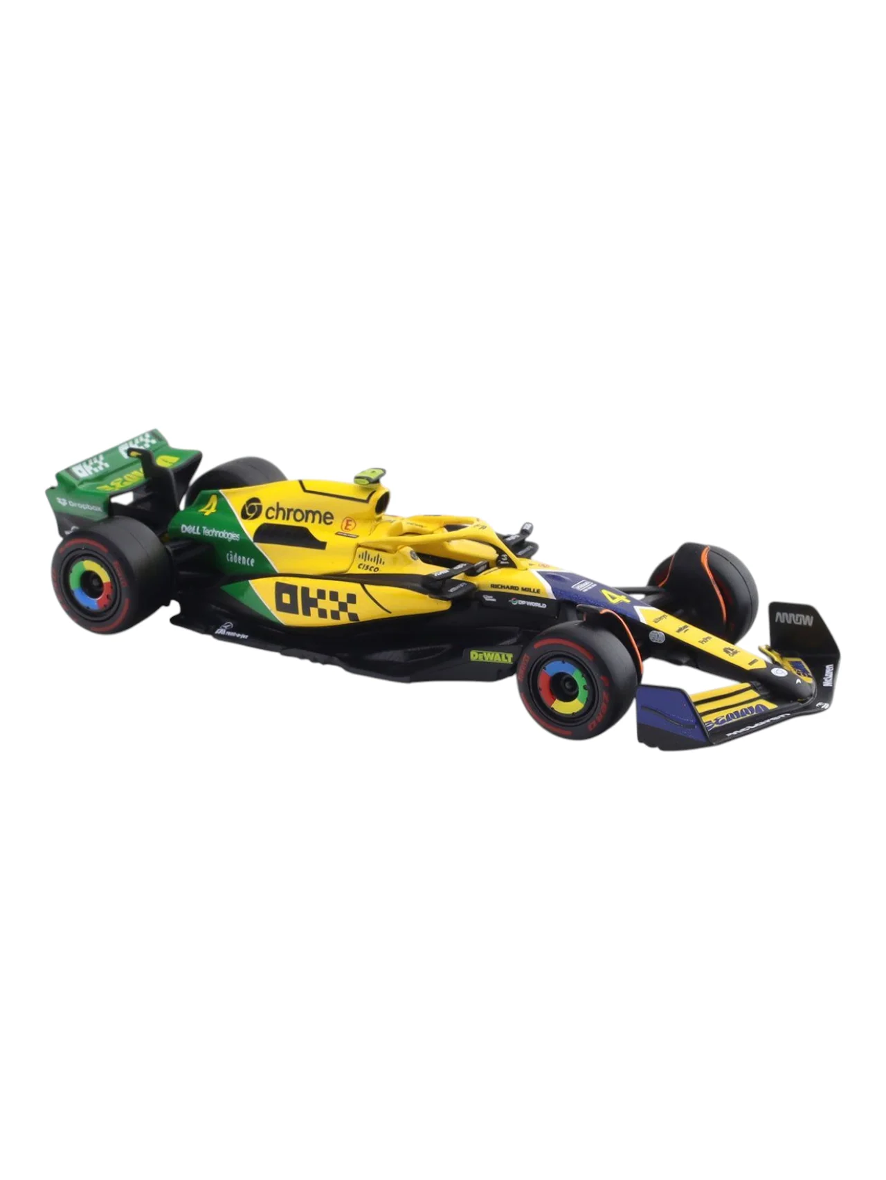 Bburago Formula 1 (F1) MCLAREN MCL38 2024 Lando Norris-Monaco GP 1:43 Scale Model with Acrylic Case - Image 2