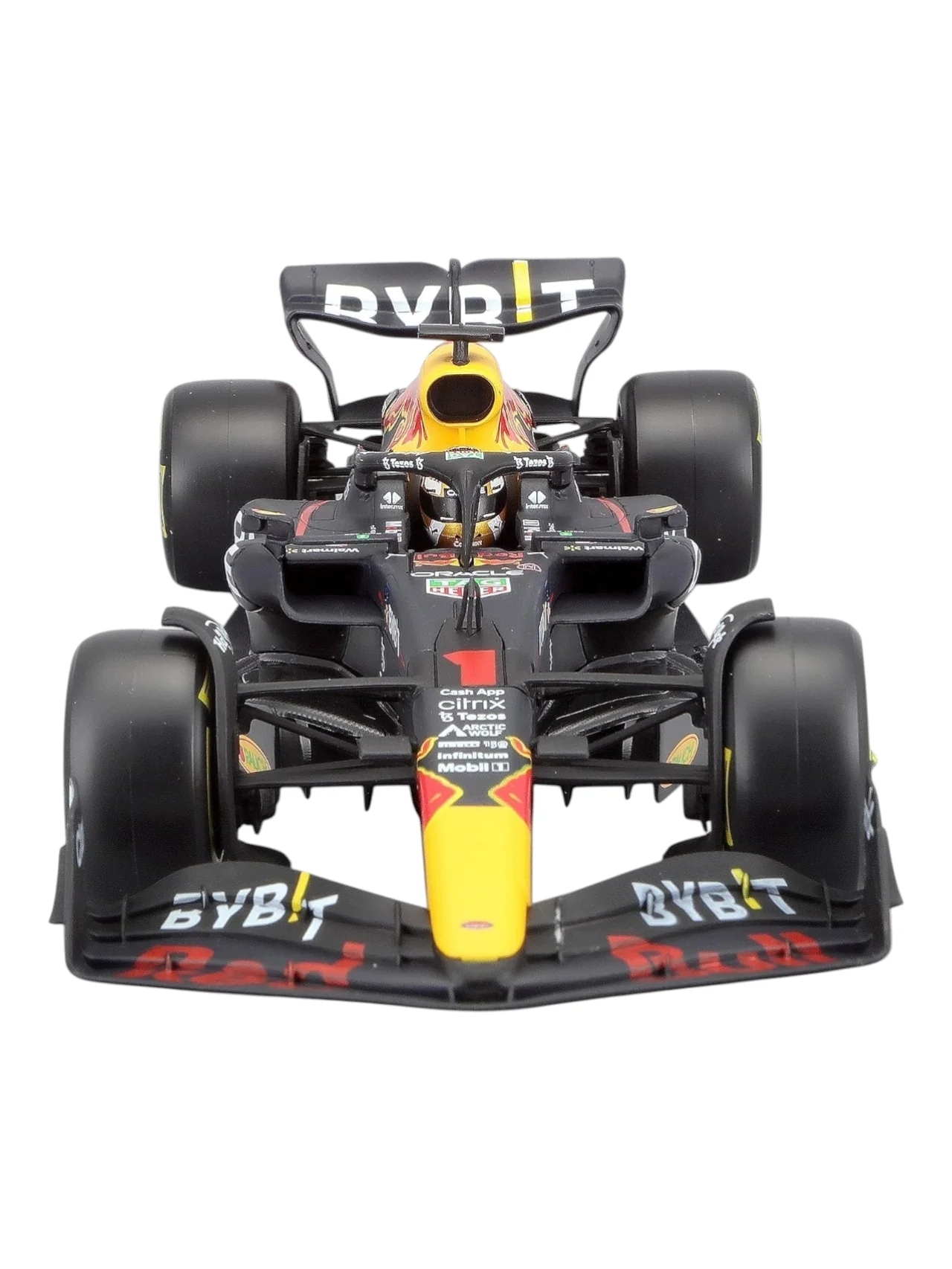 Bburago Formula 1 (F1) Oracle Redbull Winner Abu Dhabi Grand Prix 2022 Max Verstappen 1:24 Scale ( Acrylic case damage car mint condition) - Image 6