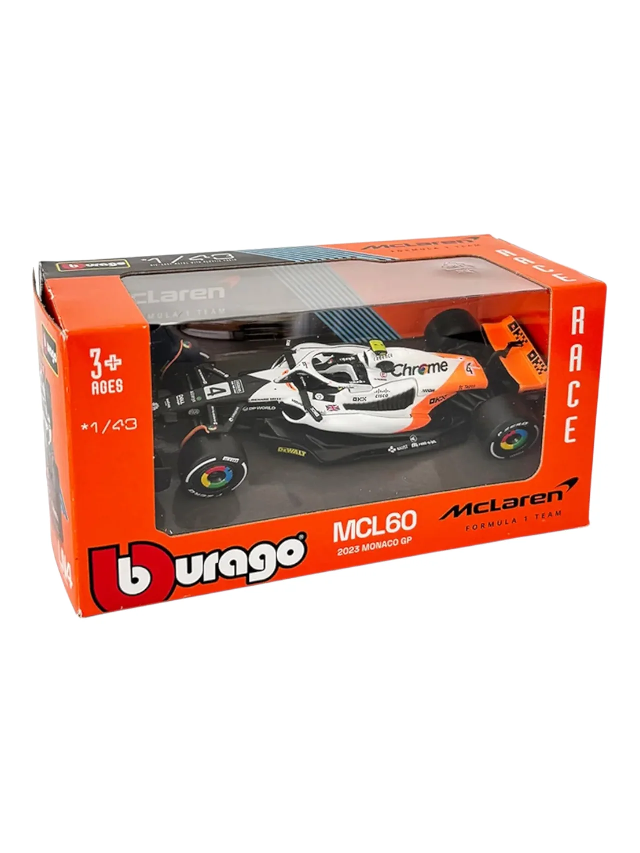 Bburago Formula 1 McLaren (F1) No.4 MCL60 2023 monaco gp 1:43 Scale bburago-18-38087