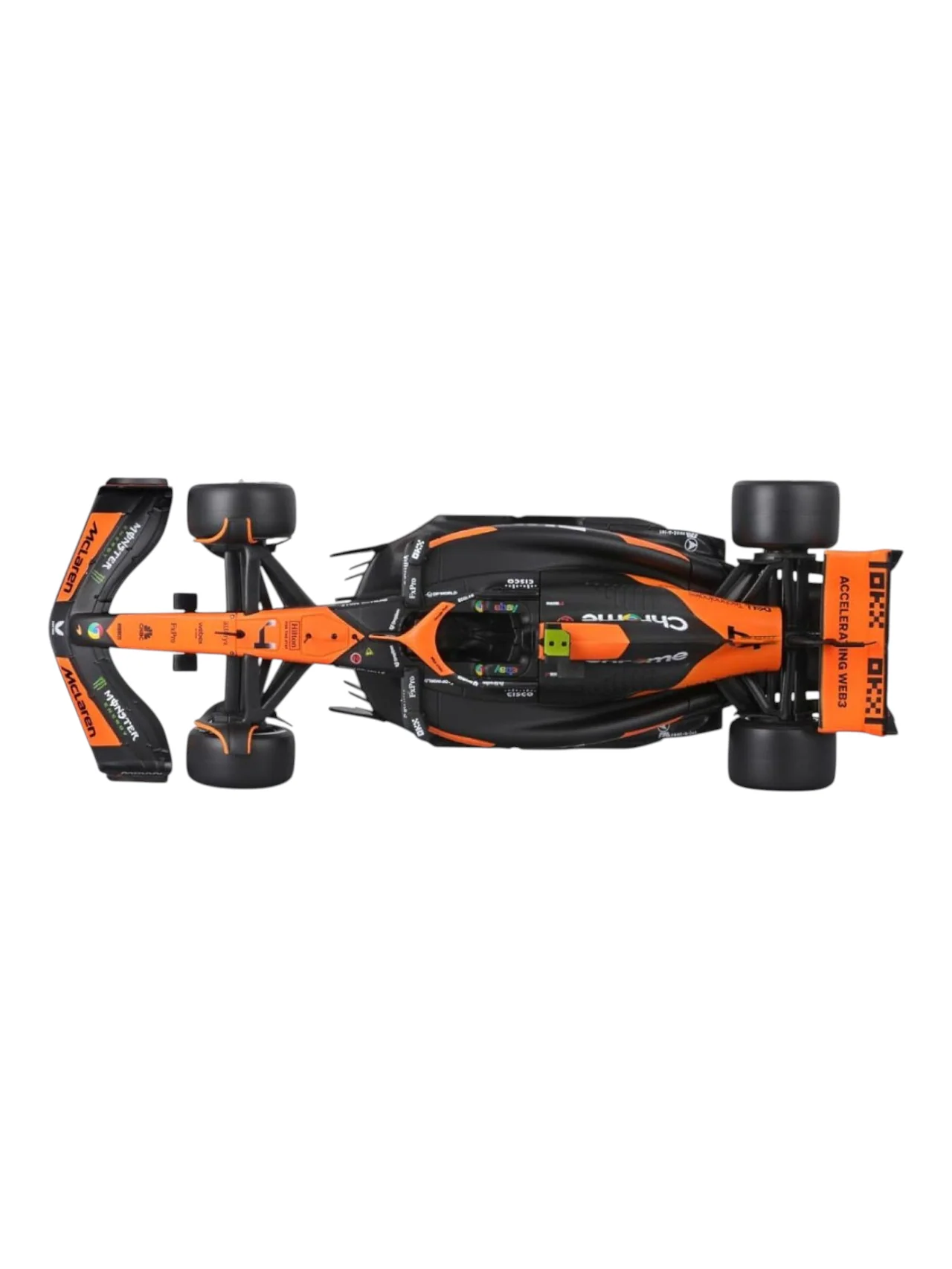 Bburago Formula 1 (F1) Mclaren MCL38 Miami Grand Prix 2024 #4 Lando Norris Diecast 1:24 Scale - Image 4