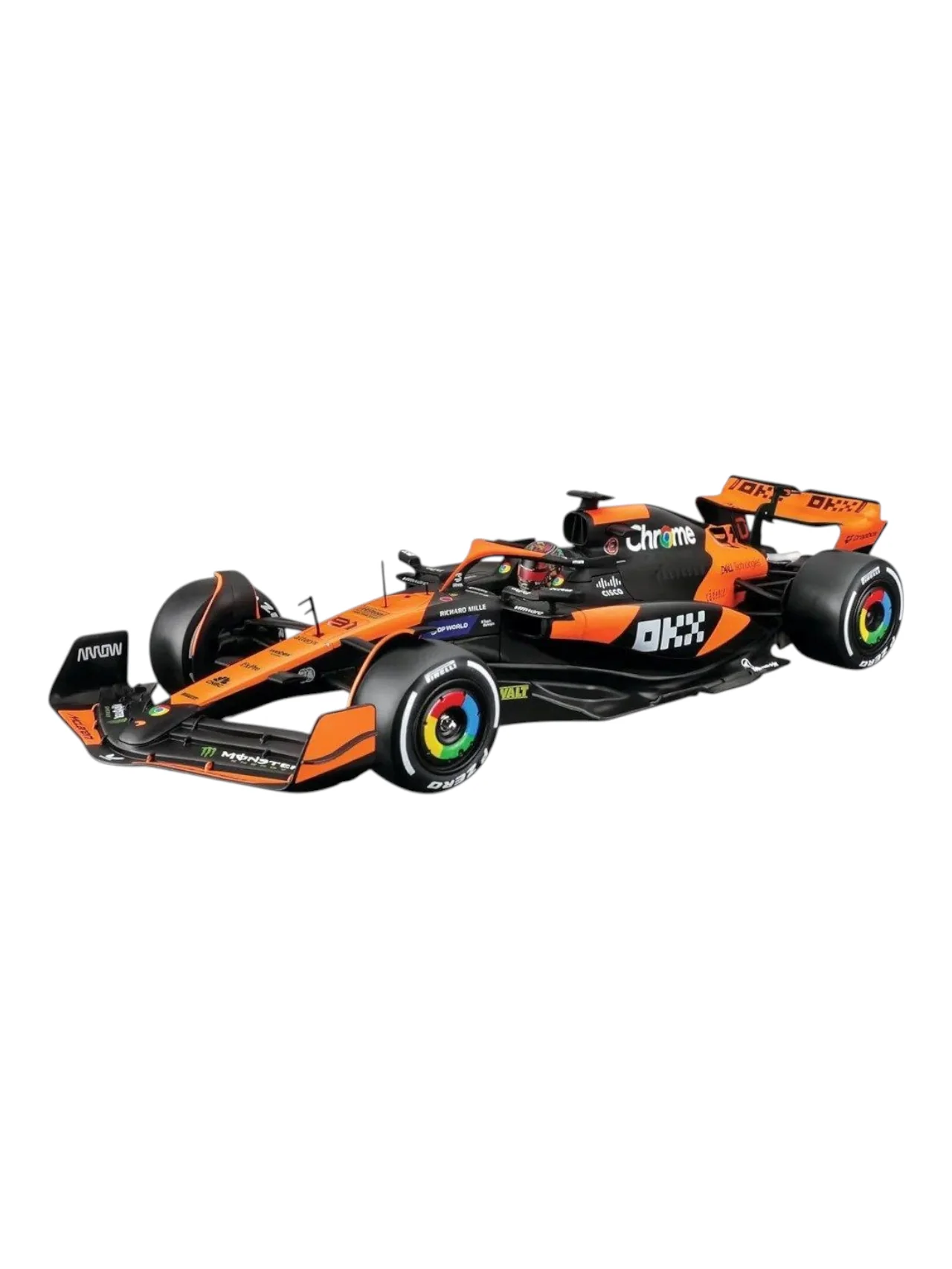 Bburago Formula 1 (F1) Mclaren MCL38 Miami Grand Prix 2024 #81 Oscar Piastri 1:24 Scale (With Acrylic Case) - Image 2