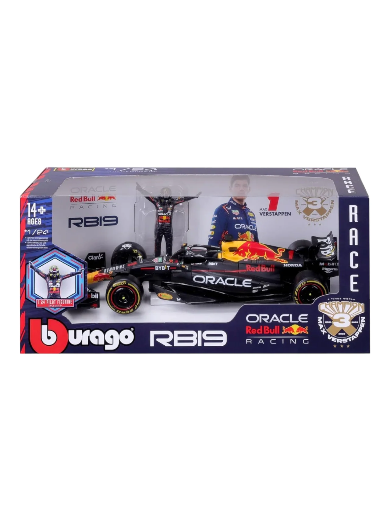 Bburago Formula 1 (F1) Oracle Redbull Racing RB19 3 Times World Champion Diecast 1:24 Scale