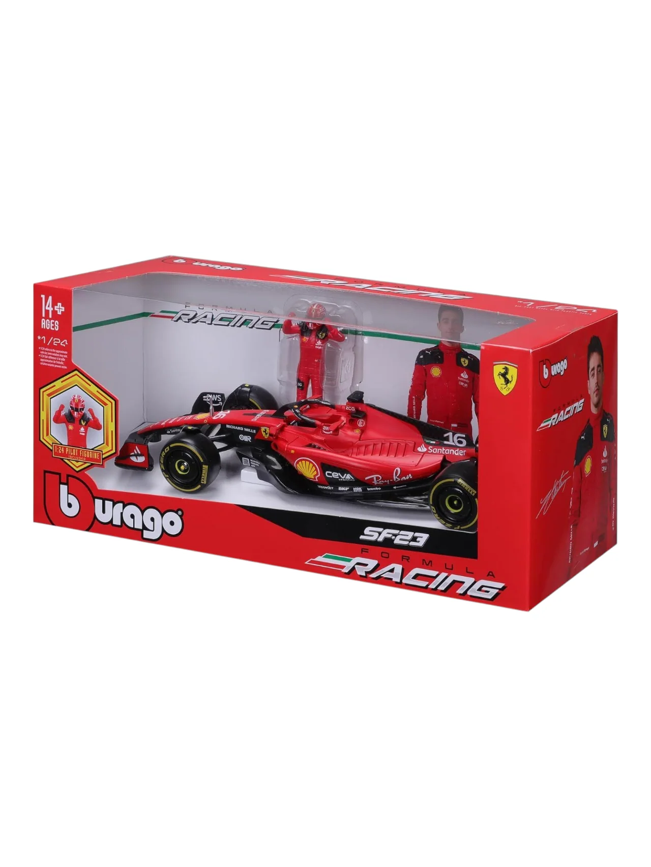 Bburago Formula 1 (F1) Ferrari SF-23 #16 Charles Leclerc Diecast 1:24 Scale - Image 3