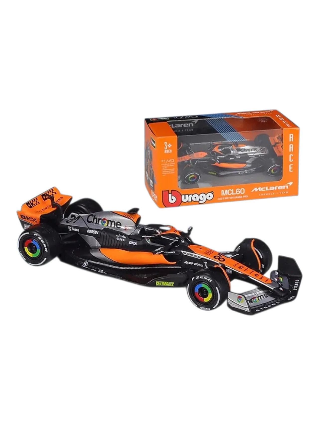 Bburago mclaren f1 2023 British Grand Prix op81 Imported 1:43 Scale bburago 18-38087 No 81.