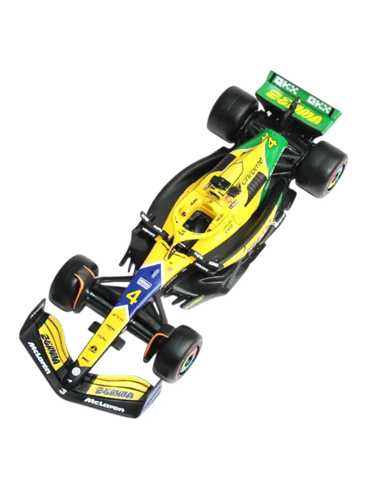 Bburago McLAREN MCL38 2024 MONACO GP Senna livery 30th anniversary - Formula 1 - OSCAR PLATERS 81 - Scale 1:43 12 cm - BBurago 18-38214-P - Image 4