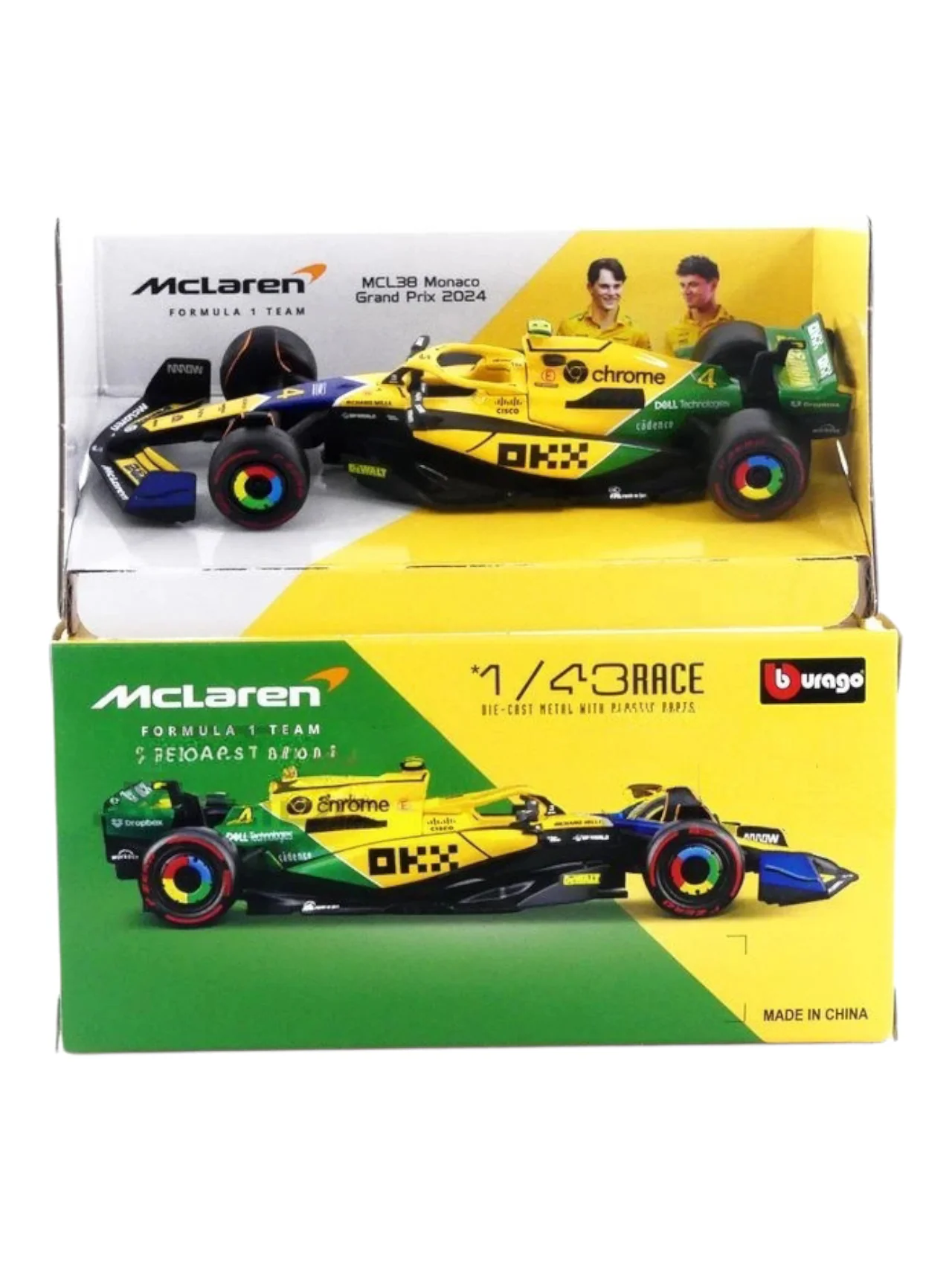 BBURAGO– MCLAREN MCL38 – Monaco Grand Prix 2024 (f1) No.4 drawing oscar Piastri / lando Norris 1:43 Scale bburago- 18-38214 - Image 2
