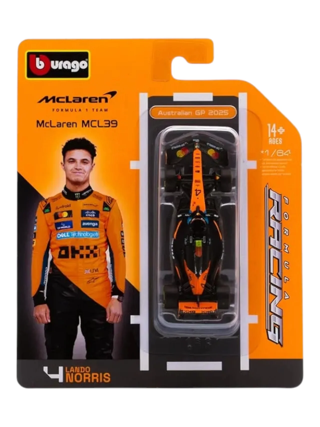 Bburago formula 1 (f1)mclaren mcl39  Lando norris no-4 imported 1:64 Scale