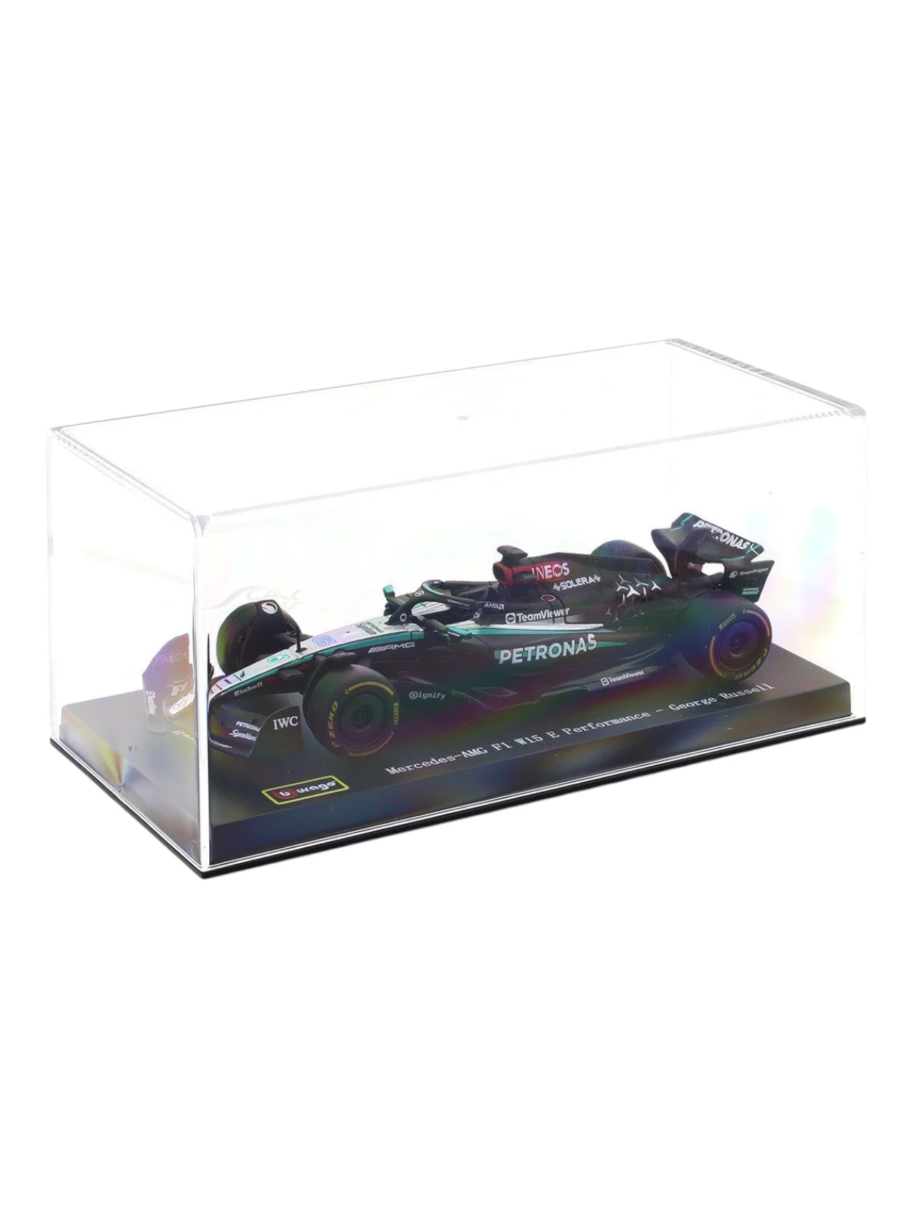 Bburago MERCEDES AMG PETRONAS 2024 Formula 1 (F1) W 15 E Performance no. 63 George Russell 1:43 (With Acrylic Case) - Image 2