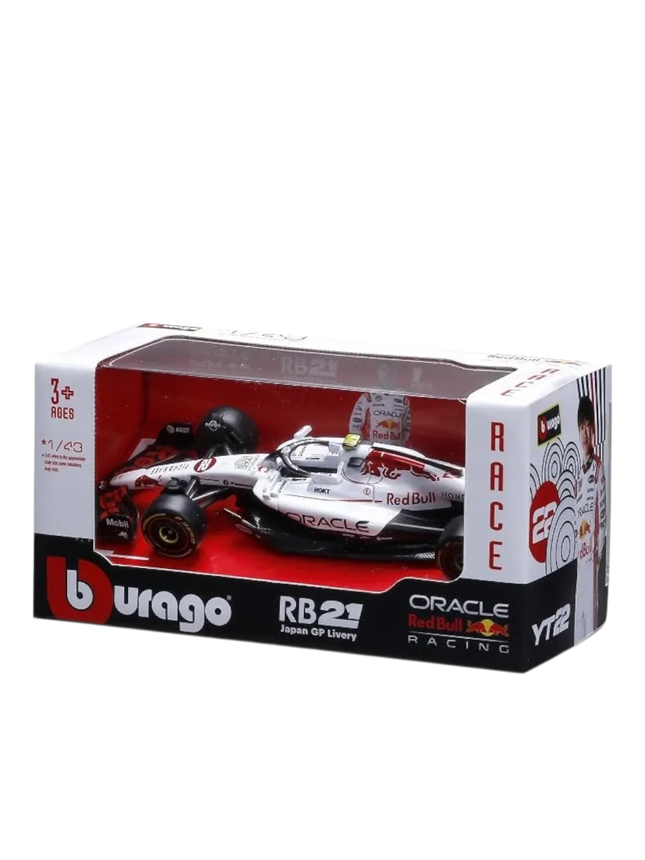Bburago oracle red bull racing rb21 (No.22) japan gp livery 22 yuki tsunoda 1:43 Scale Bburago-18-38233 - Image 4