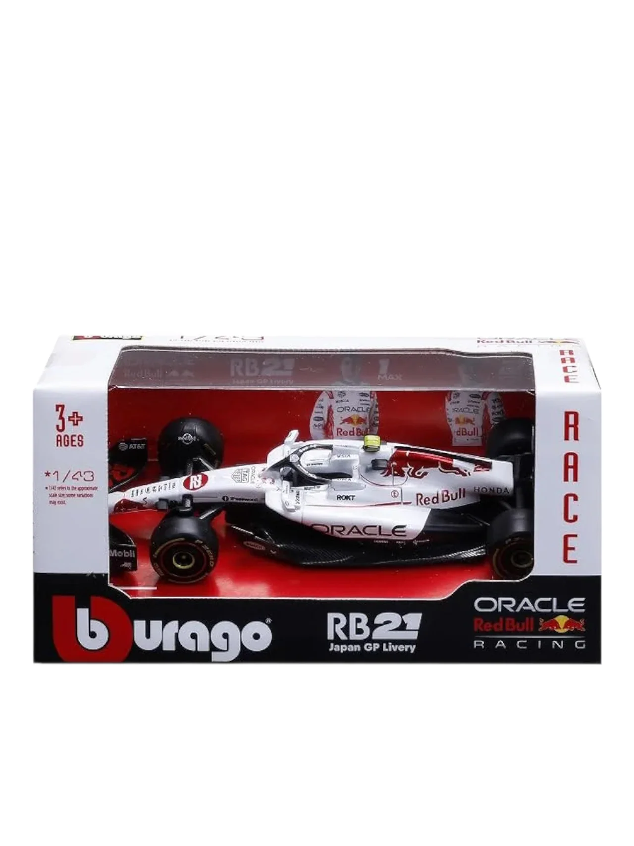 Bburago oracle red bull racing rb21 (No.22) japan gp livery 22 yuki tsunoda 1:43 Scale Bburago-18-38233 - Image 6