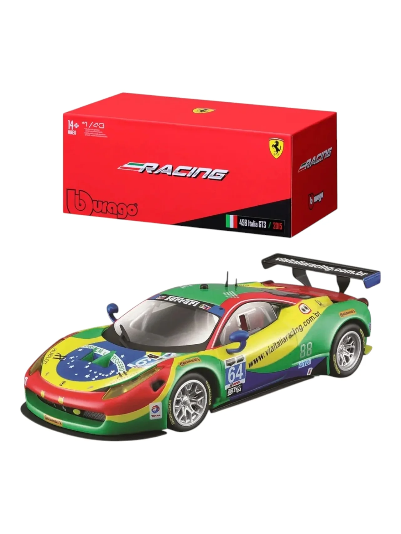 Bburago racing farari 458 Italia GT3 / 2015 1:43 Scale - Image 2