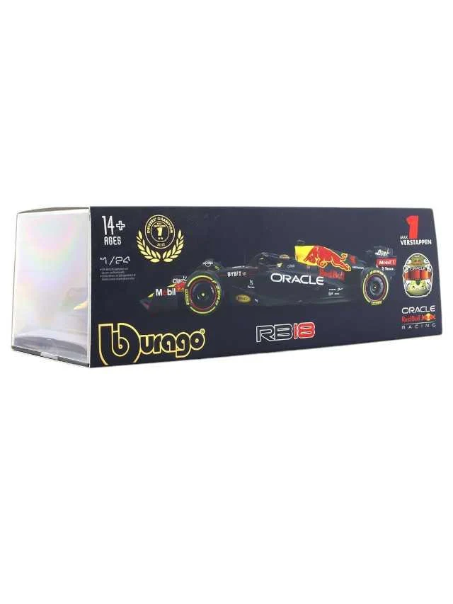 Bburago formula 1 (f1) 2022 rb18 max verstappen (With acrylic case) 1:24 Scale
