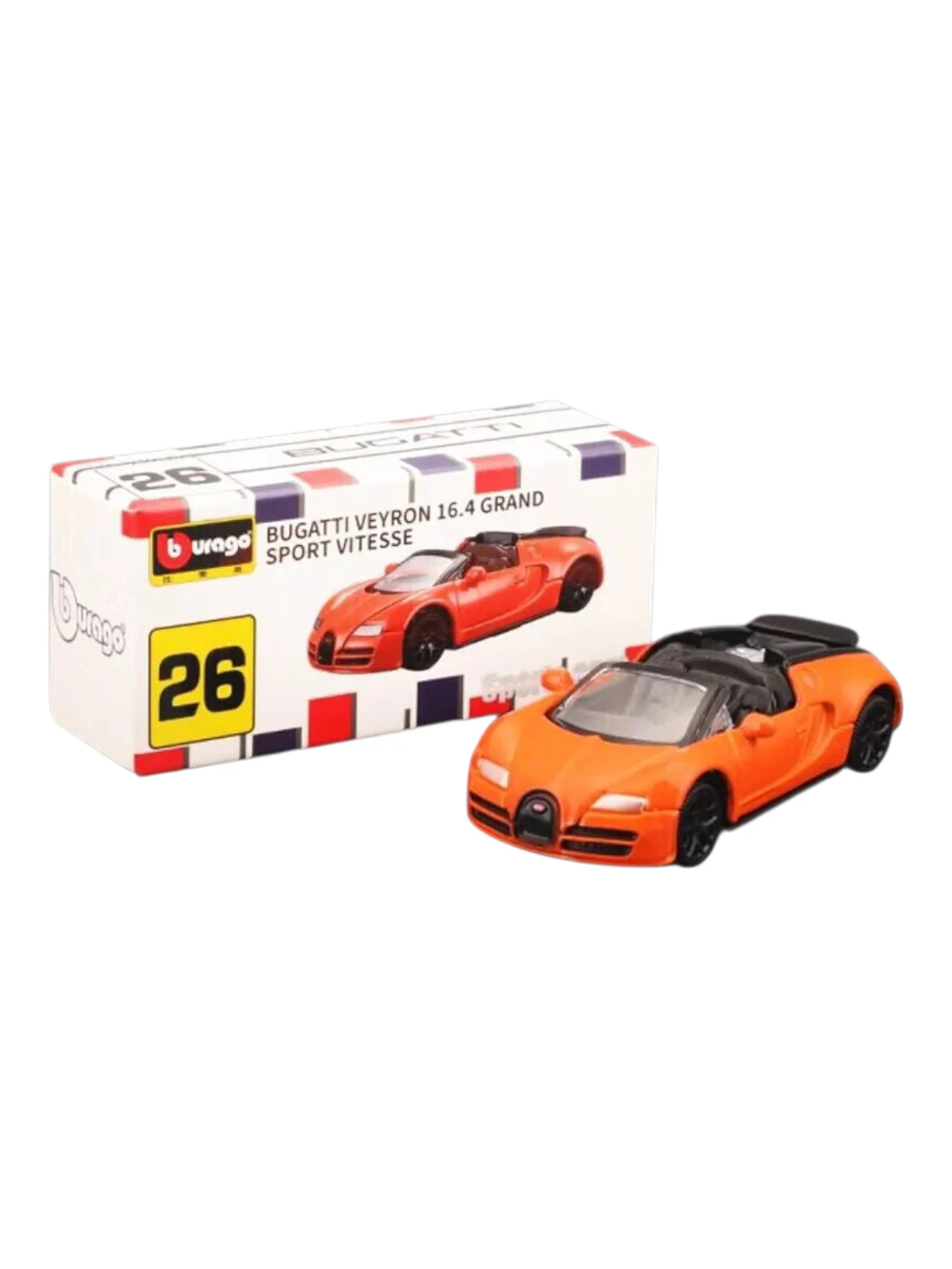 Bburago Sports Cars Edition Bugatti Veyron 16.4 Grand Sport Vitesse 1:64 Scale - Image 3