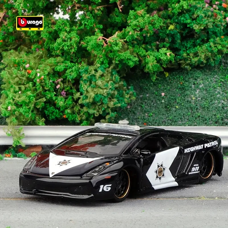 BBURAGO LAMBORGHINI Gallardo Highway patrol Die-Cast Model Collector Edition 1:64 Scale - Image 3