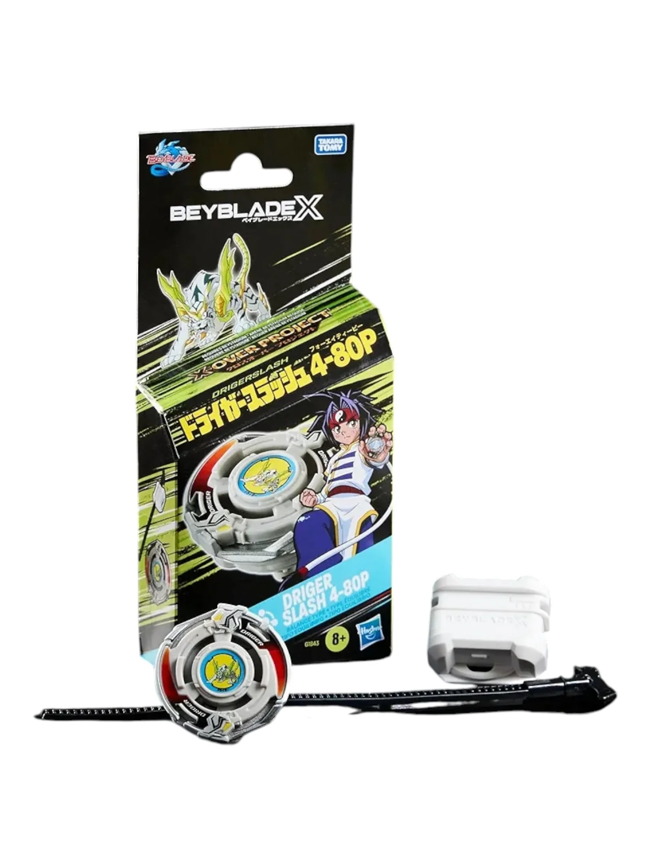 Beyblade X X-Over Project Driger Slash 4-80P Starter Pack Set with Takara Tomy Balance Type Top and Launcher, - Image 2