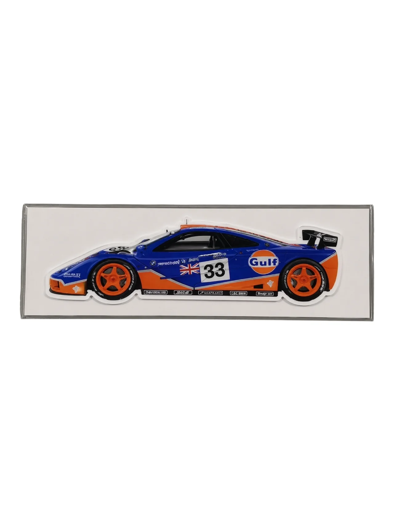 BMW McLaren F1 GTR Gulf Racing Magnet – #33 Race Car Design | 15 cm x 4.5 cm