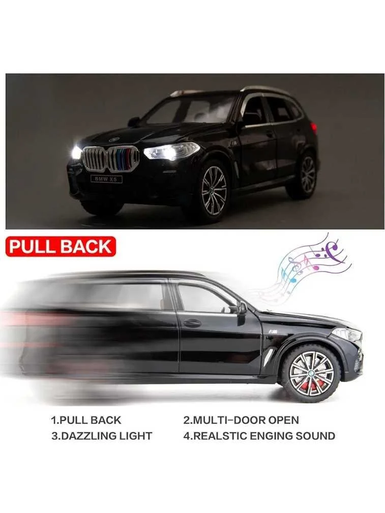 Bmw X5 SUV Model 1/32 Zinc Alloy Pull Back with Sound and Light (Black) - Image 4