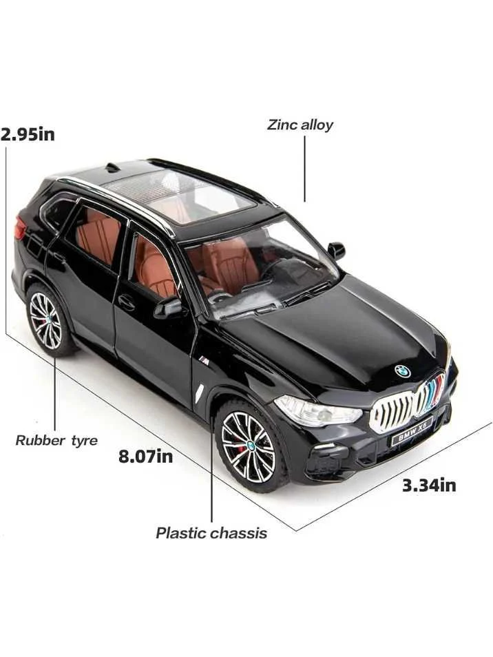 Bmw X5 SUV Model 1/32 Zinc Alloy Pull Back with Sound and Light (Black) - Image 5